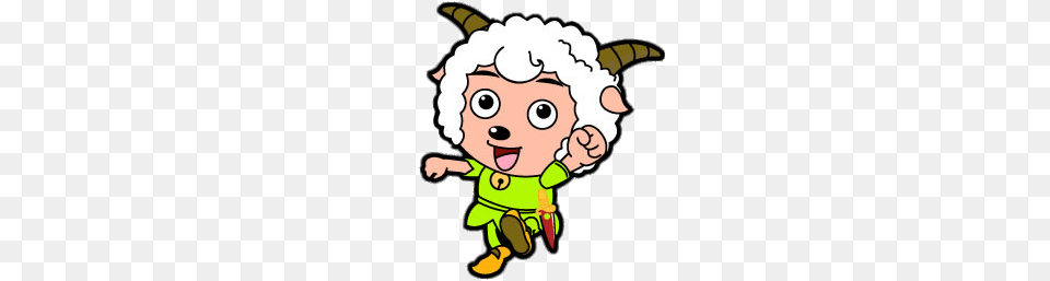 Pleasant Goat In Green Outfit, Baby, Person, Face, Head Png Image
