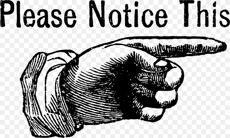 Please Notice This Clipart, Body Part, Hand, Person, Finger Free Png