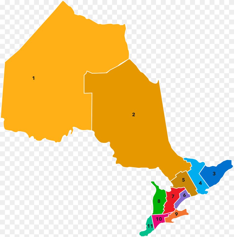 Please See Below To Cross Reference With The Ontario Map Of Ontario Economic Regions, Chart, Plot, Atlas, Diagram Free Png Download