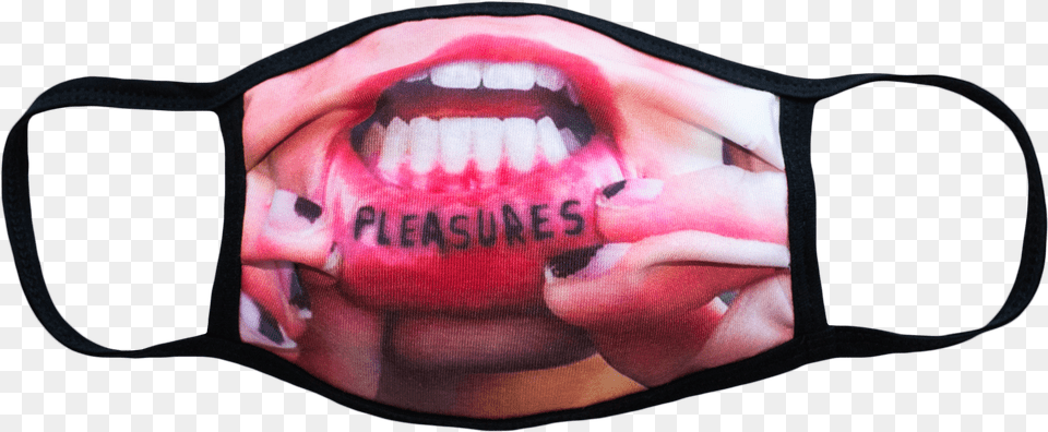 Pleasures Tattoo Face Mask Pleasures Face Mask, Body Part, Mouth, Person, Teeth Png Image