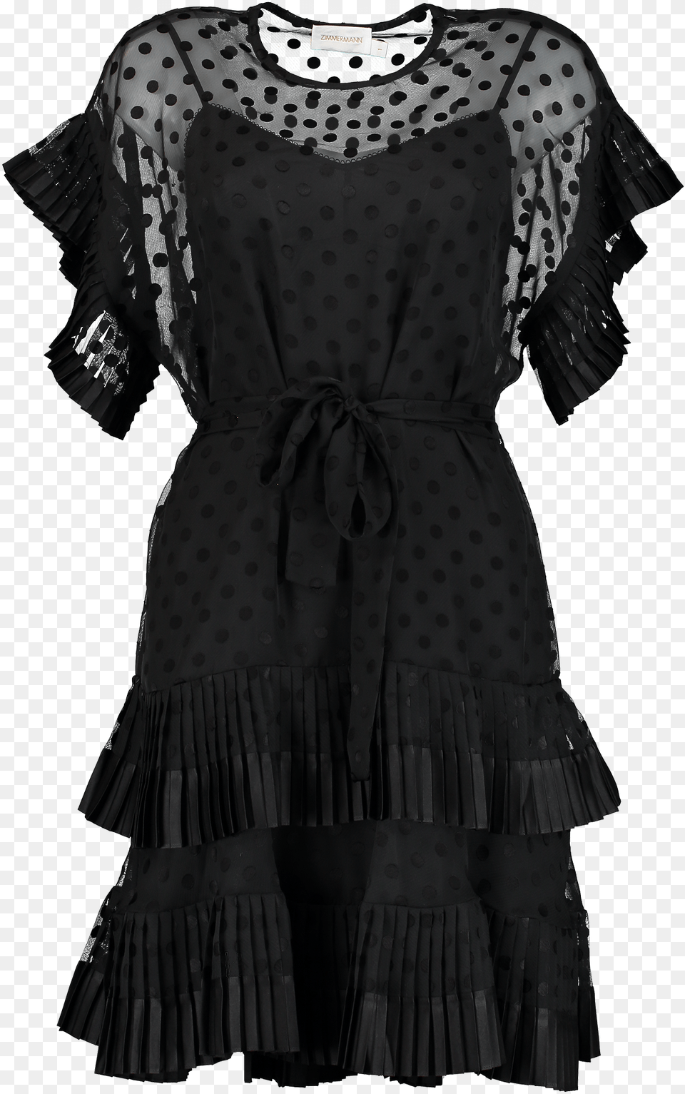 Pleated Tier Smock Dress Black Little Black Dress, Blouse, Clothing, Coat, Fashion Png Image