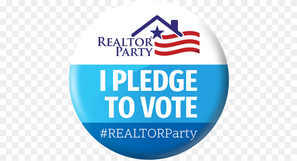 Pledge To Vote In The 2018 Election Realtor Party, Badge, Logo, Symbol, American Flag Free Transparent Png