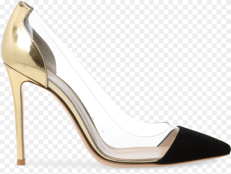 Plexi Gianvito Rossi Plexi Black And Gold, Clothing, Footwear, High Heel, Shoe Free Png Download