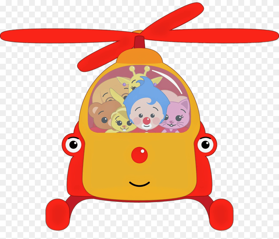 Plim Plim And His Friends In A Helicopter, Aircraft, Transportation, Vehicle, Baby Png Image