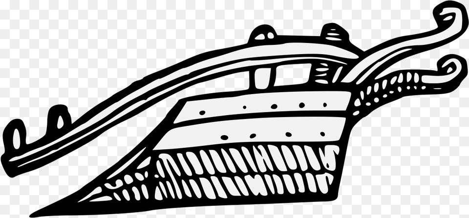 Plow Traceable Heraldic Art Line Art, Transportation, Vehicle, Yacht, Aircraft Free Png Download