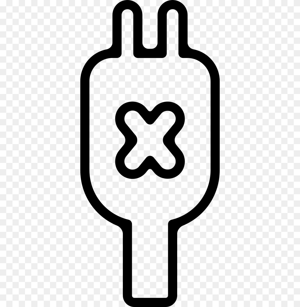 Plug Connector With A Cross Outline Icon Download, Adapter, Electronics, Smoke Pipe Png Image