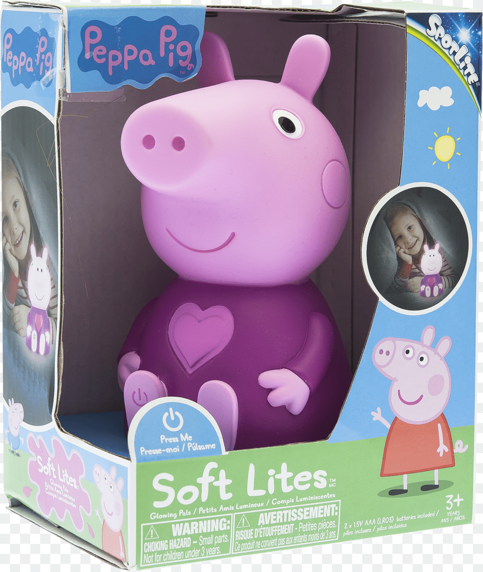 Plug And Portable Nightlight Soft Lites Peppa Pig, Baby, Person, Face, Head Free Png