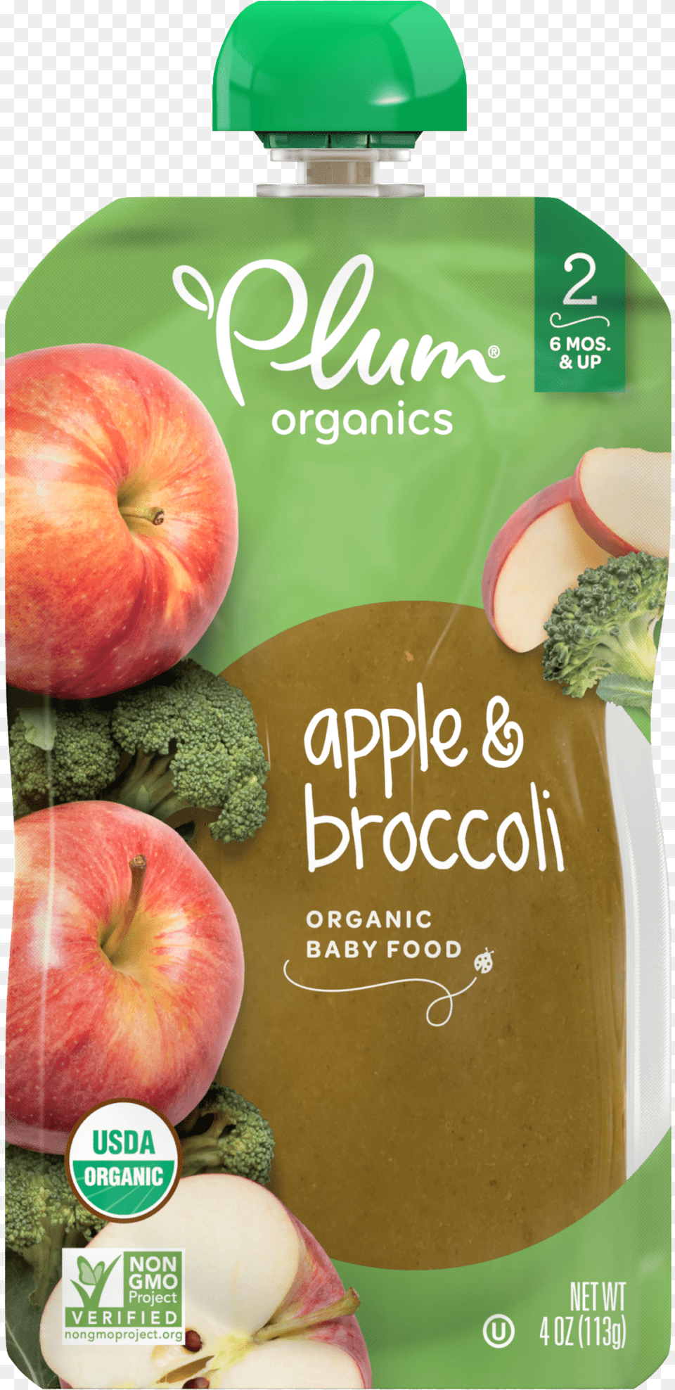 Plum Organics Apple And Broccoli, Food, Fruit, Plant, Produce Png