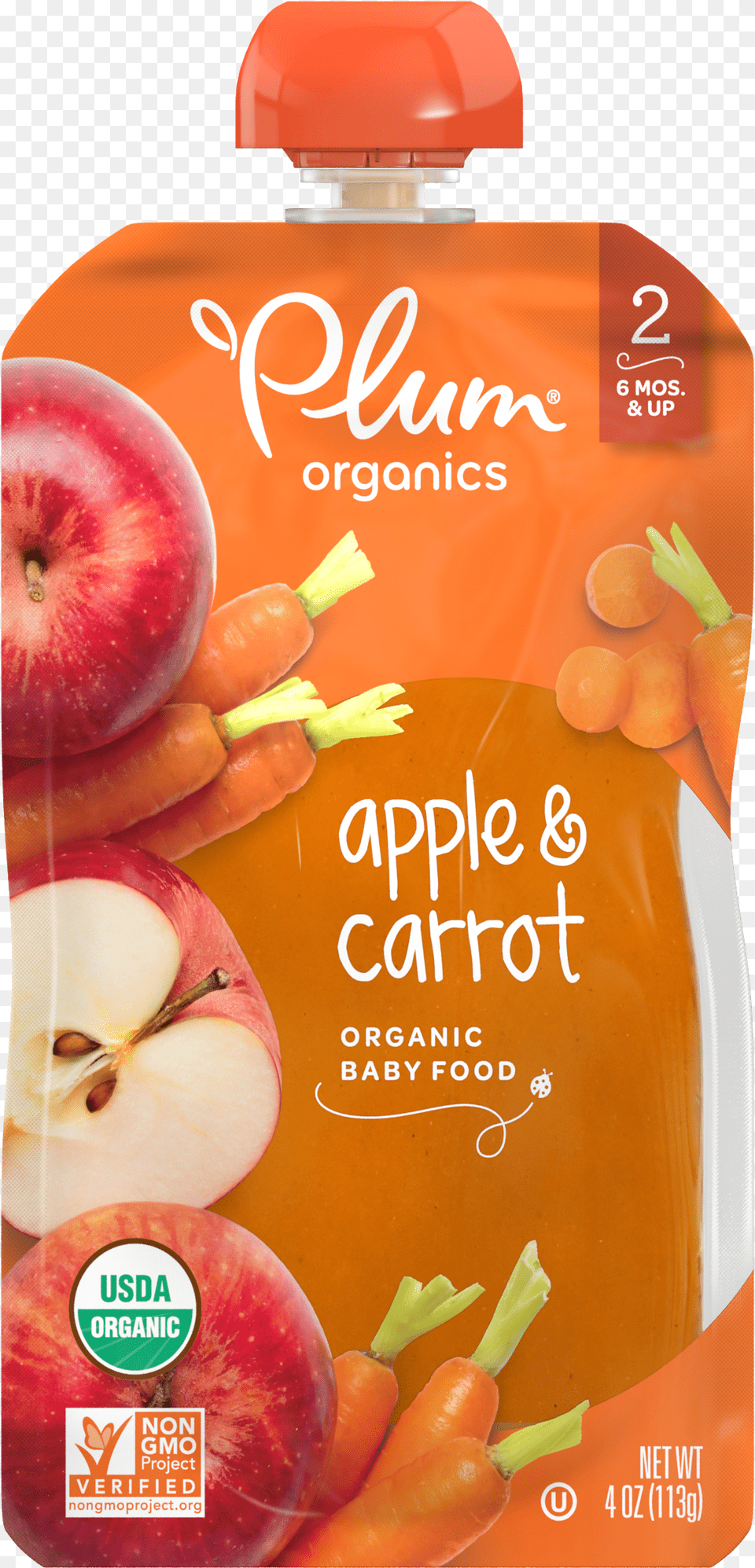 Plum Organics Apple Carrot, Food, Fruit, Plant, Produce Png Image