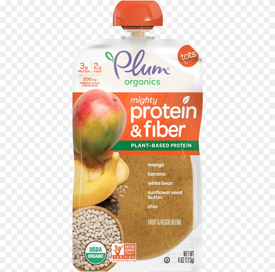 Plum Organics Fiber And Protein, Banana, Food, Fruit, Plant Png