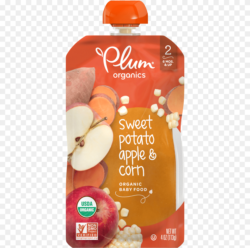 Plum Organics Pouches, Apple, Food, Fruit, Plant Png Image