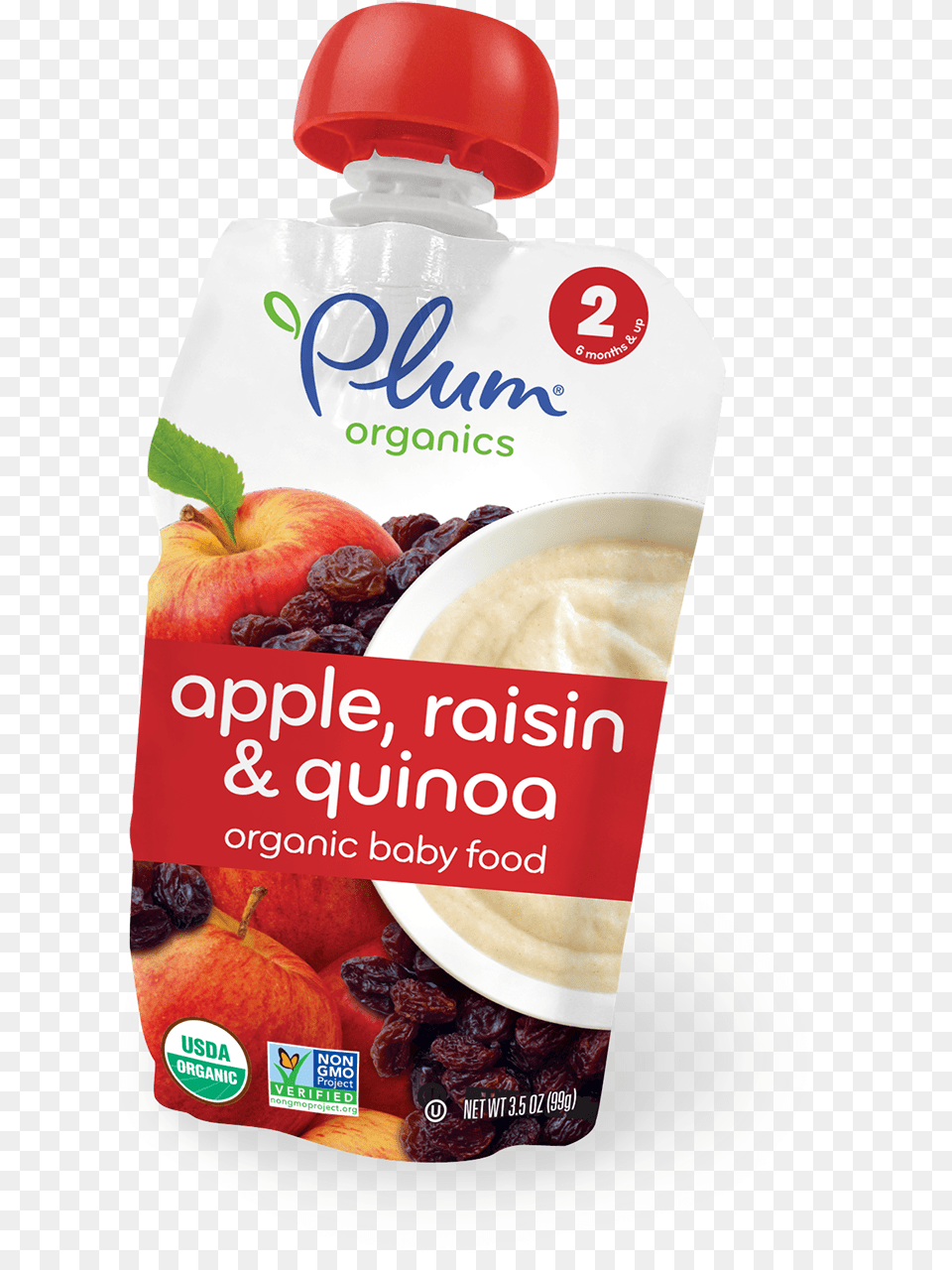 Plum Organics Stage 2 Second Blends Apple Raisin Amp Plum Organics, Dessert, Food, Yogurt Png