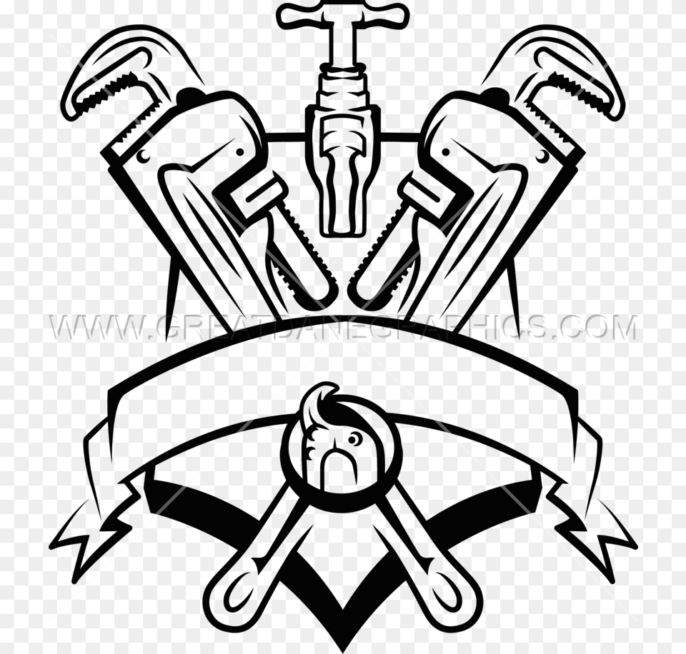 Plumber Clipart Plumber Clipart Black And White, Symbol, Device, Grass, Lawn Free Transparent Png