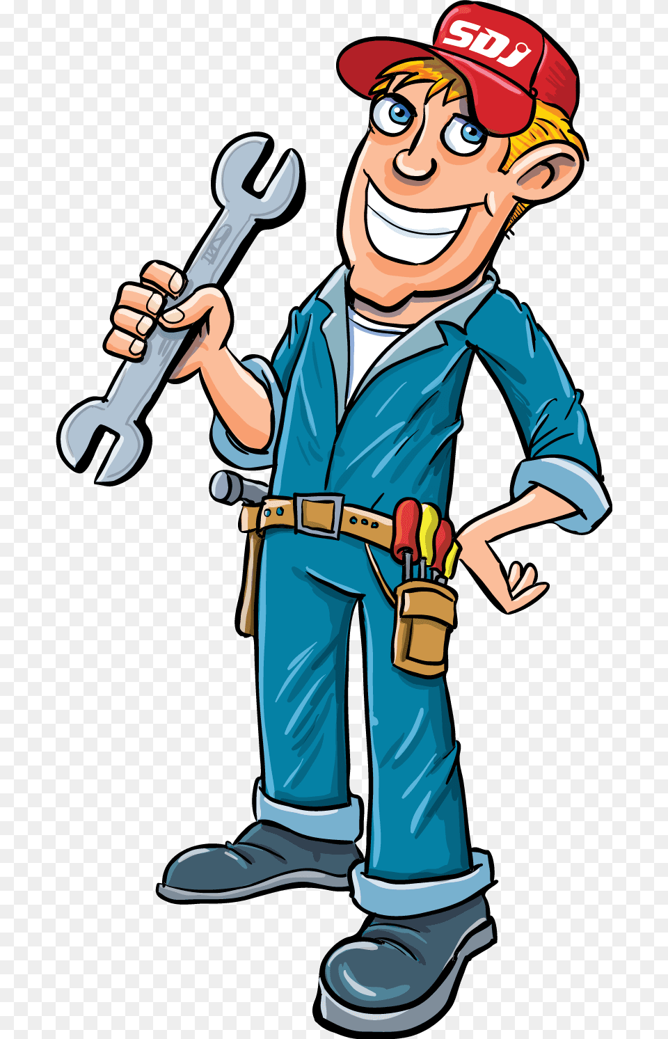 Plumber Clipart Transparent Handyman Cartoon, Baby, Person, Face, Head Png Image