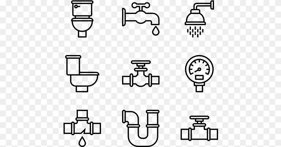 Plumber Icons, Gray Png Image