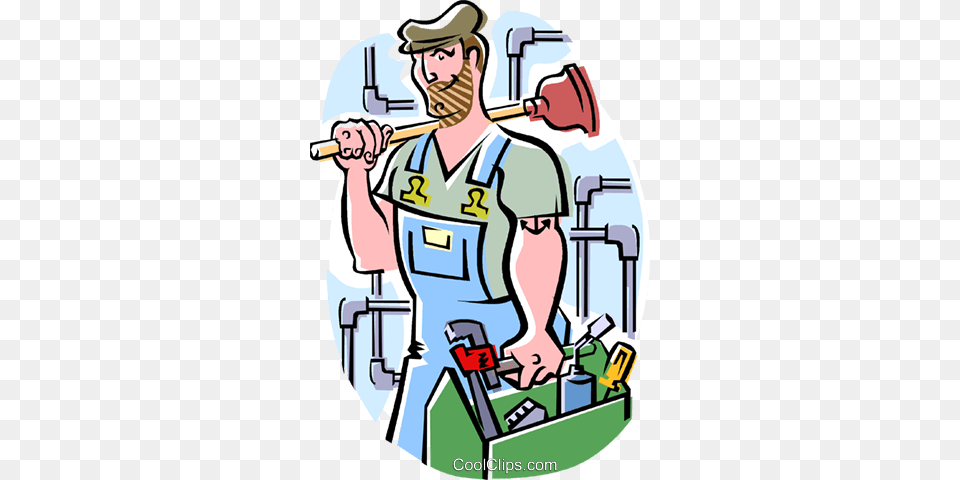 Plumber Royalty Vector Clip Art Illustration, Cleaning, Person, Adult, Male Free Transparent Png
