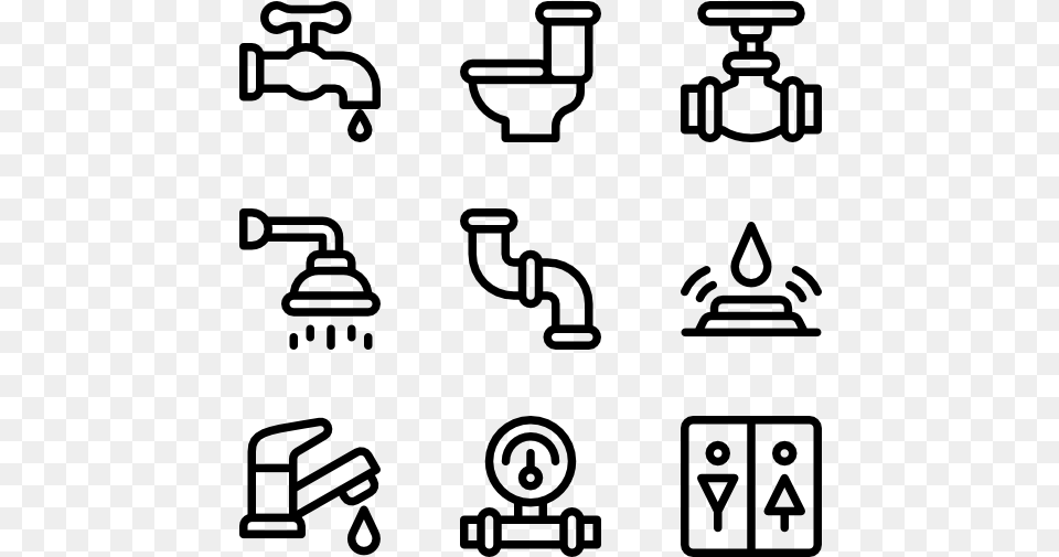Plumber Tools And Elements Optometry Icons, Gray Png Image