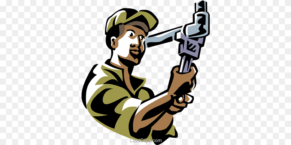 Plumber Working On A Pipe Royalty Free Vector Clip Art, Adult, Person, Man, Male Png Image