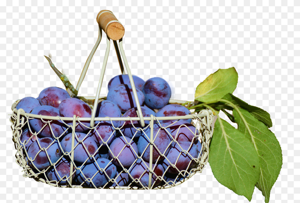 Plums In The Basket Food, Fruit, Plant, Produce Free Png Download