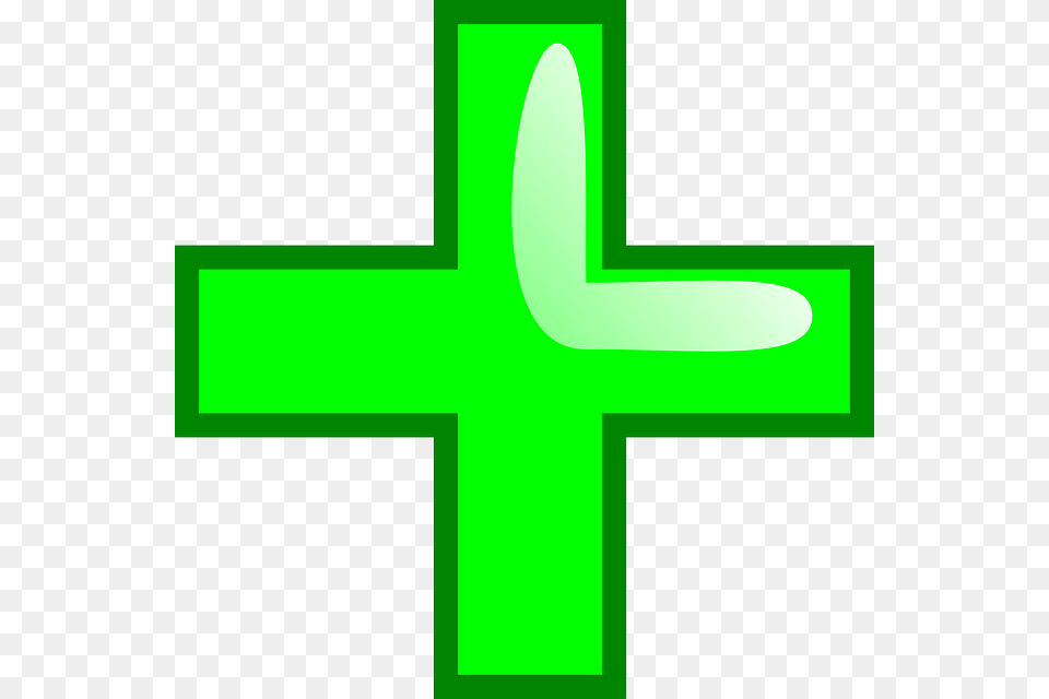 Plus, Cross, Green, Symbol Free Png