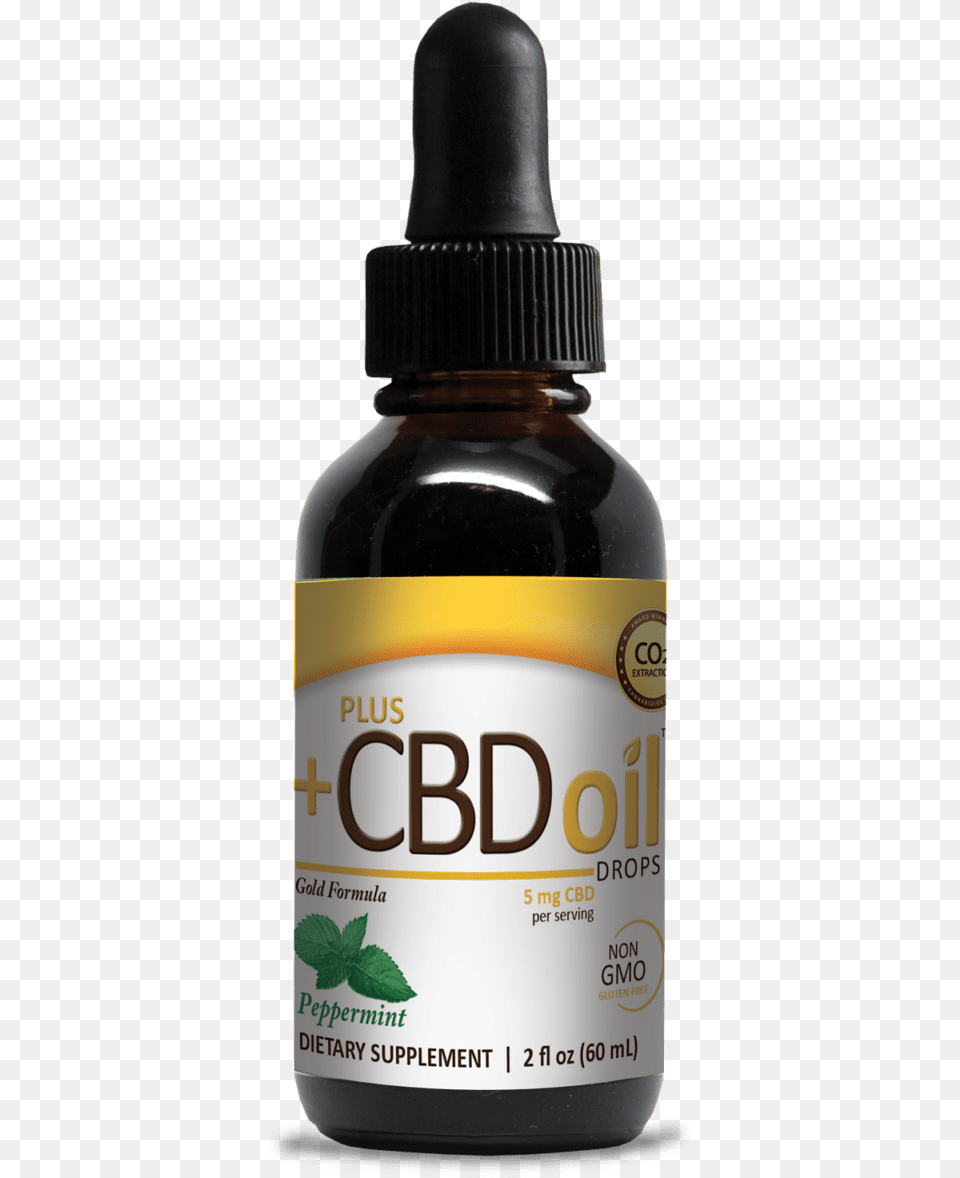 Plus Cbd Oil Drops Peppermint 750mg Cbd In 2 Oz Pro Cbd Oil, Bottle, Alcohol, Beer, Beverage Png