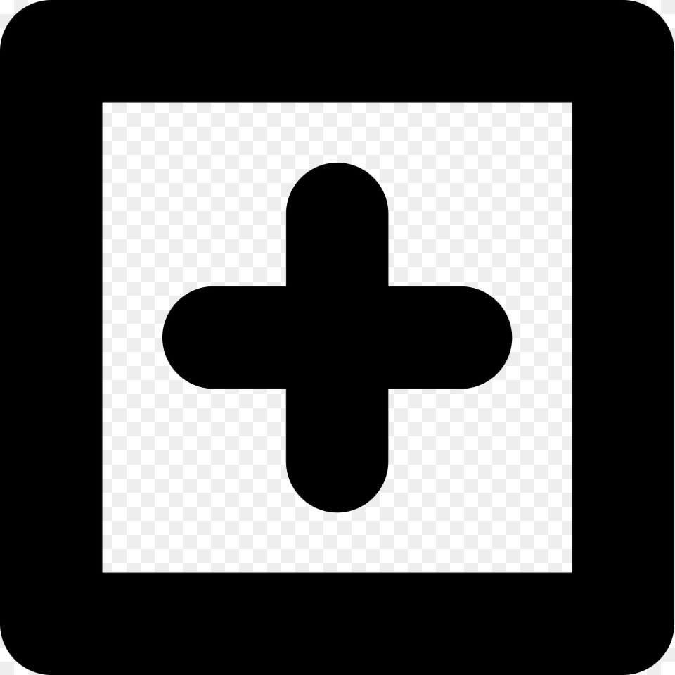 Plus Sign In A Square Outline Icon, Cross, Symbol Free Png