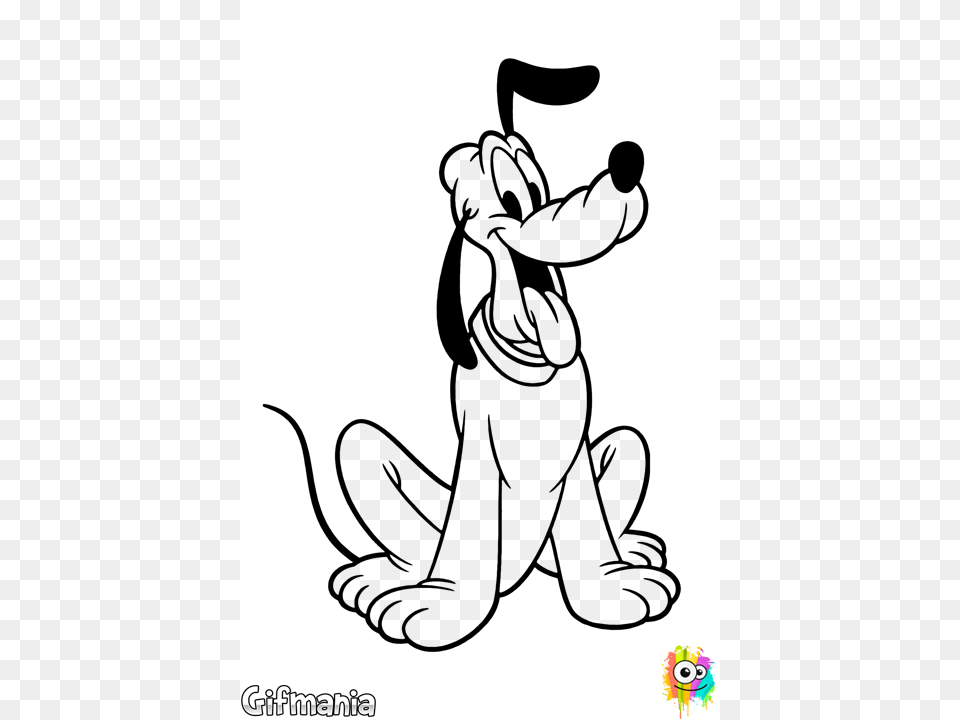 Pluto Est Listo Para Ser Coloreado En Su Dibujo, Silhouette, Stencil Free Transparent Png