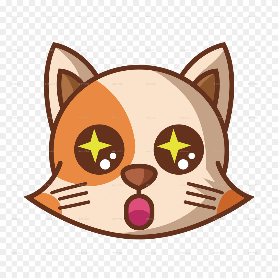 Pngcat Funny Icon 07 Cartoon Cat Face, Disk, Animal, Mammal, Pet Png Image