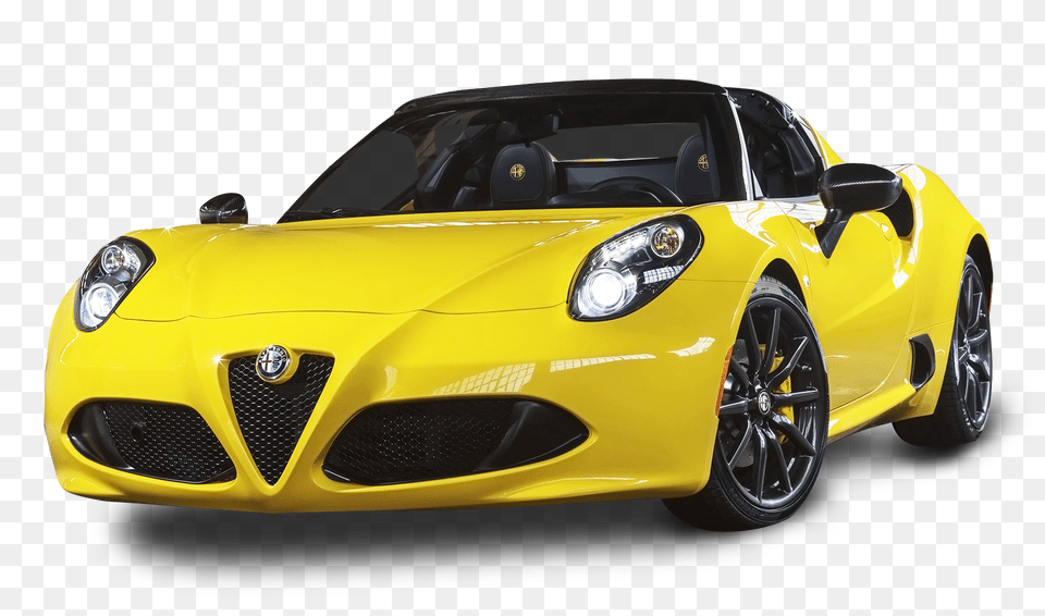 Pngpix Com Alfa Romeo 4c Spider Yellow Car Image, Alloy Wheel, Car Wheel, Machine, Spoke Free Png Download