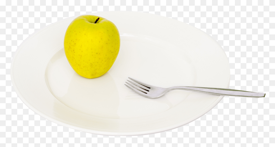 Pngpix Com Apple And Fork On Plate Image, Cutlery, Food, Fruit, Plant Free Transparent Png