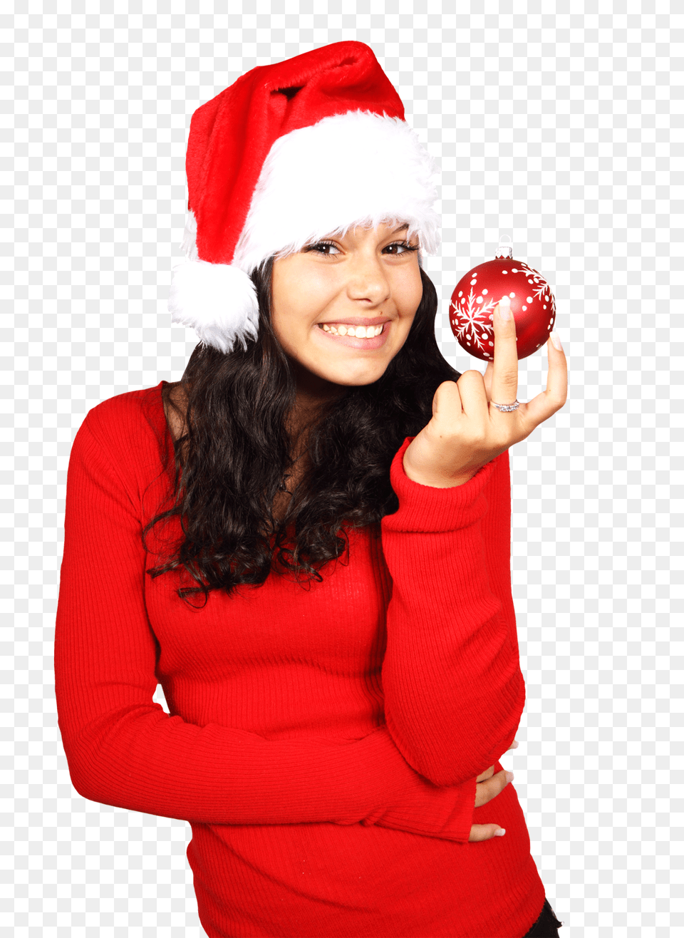 Pngpix Com Attractive Young Woman Holding Christmas Ball Image, Hat, Photography, Head, Portrait Png