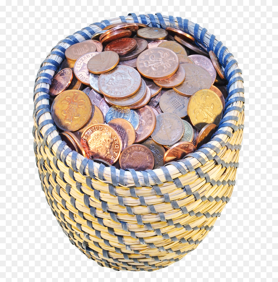 Pngpix Com Basket With Coins Coin, Money, Accessories, Bag Png Image