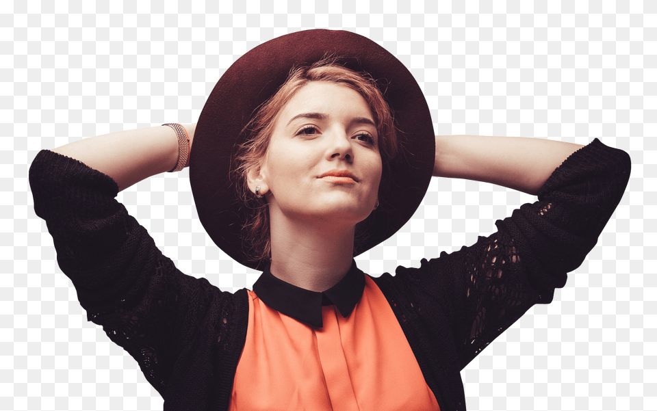 Pngpix Com Beautiful Young Woman Relaxing Image, Clothing, Sun Hat, Photography, Hat Png