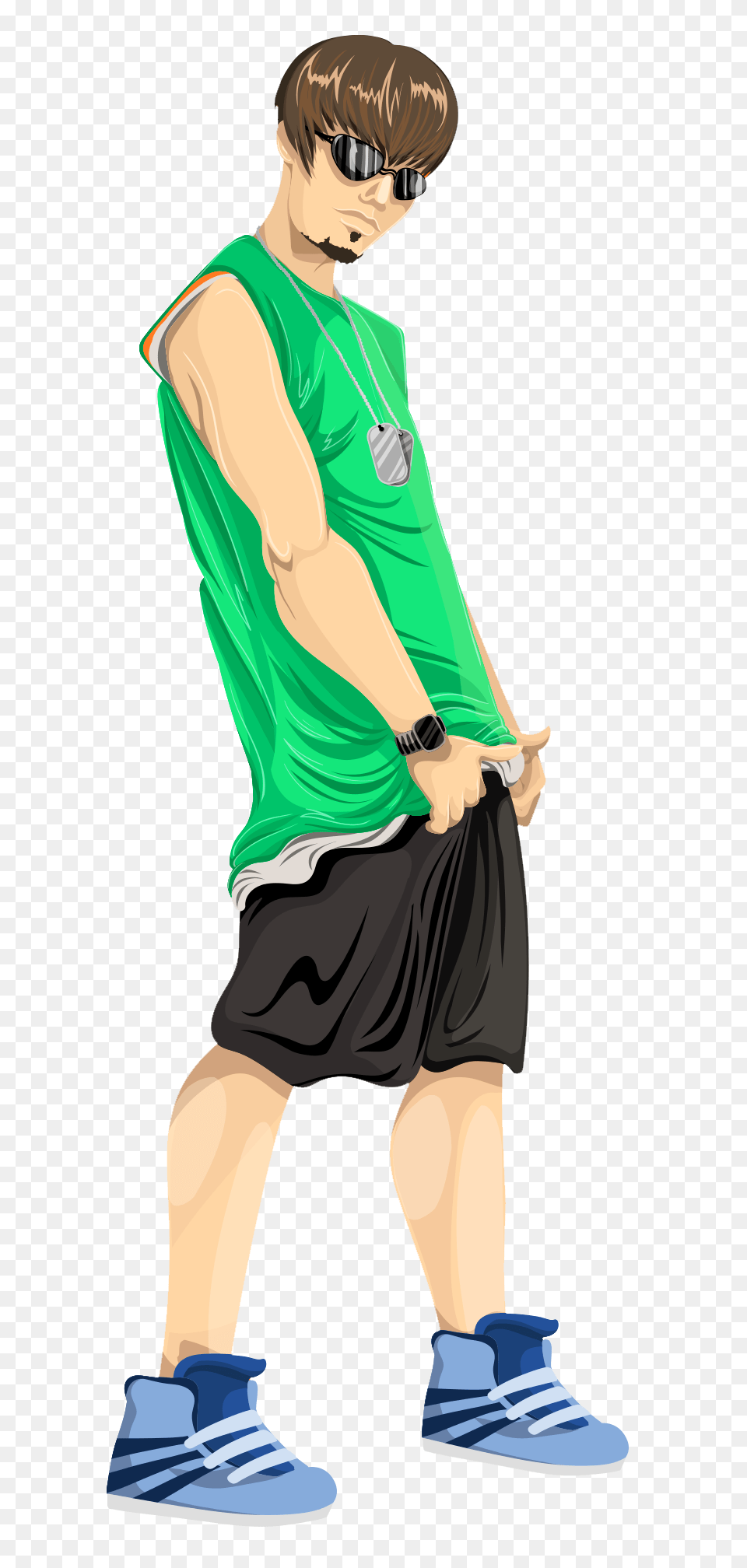 Pngpix Com Boy Standing Vector Clothing, Shorts, Person, Child Png Image