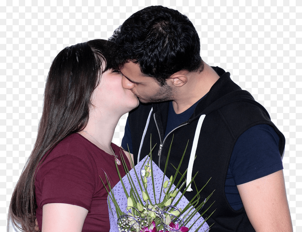 Pngpix Com Couple Kissing Transparent Image, Romantic, Plant, Person, Flower Free Png