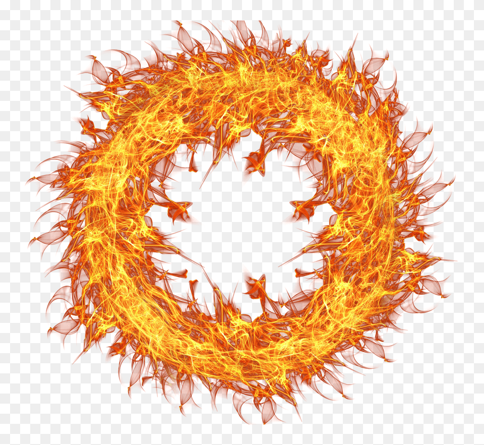 Pngpix Com Fire Flame Circle Transparent Image, Pattern, Accessories, Fractal, Ornament Free Png