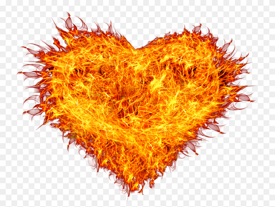 Pngpix Com Fire Heart Transparent, Flame, Bonfire, Pattern Free Png Download