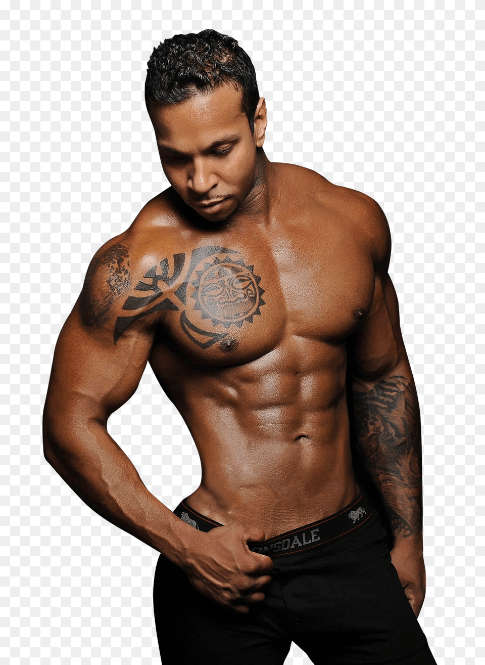 Pngpix Com Fit Young Male Model Posing His Muscles Person, Skin, Tattoo, Adult Png Image