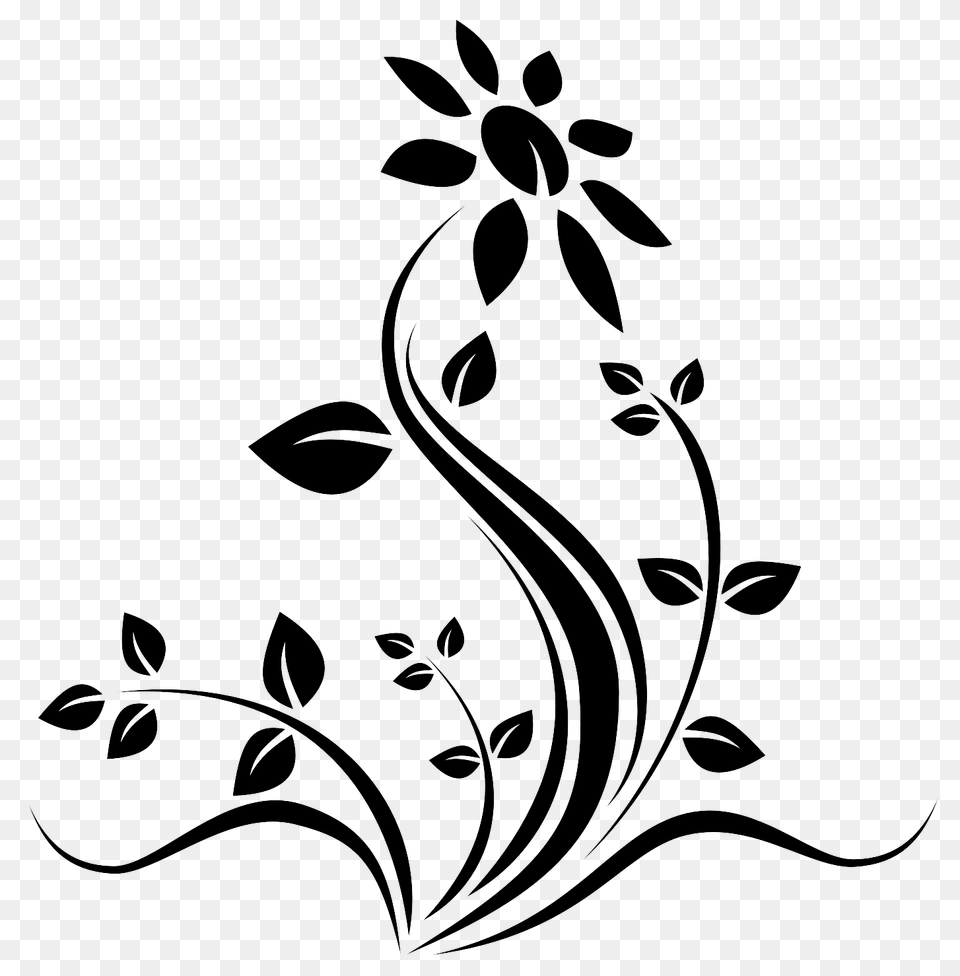 Pngpix Com Flower Silhouette Transparent, Plant, Tree, Stencil Free Png Download