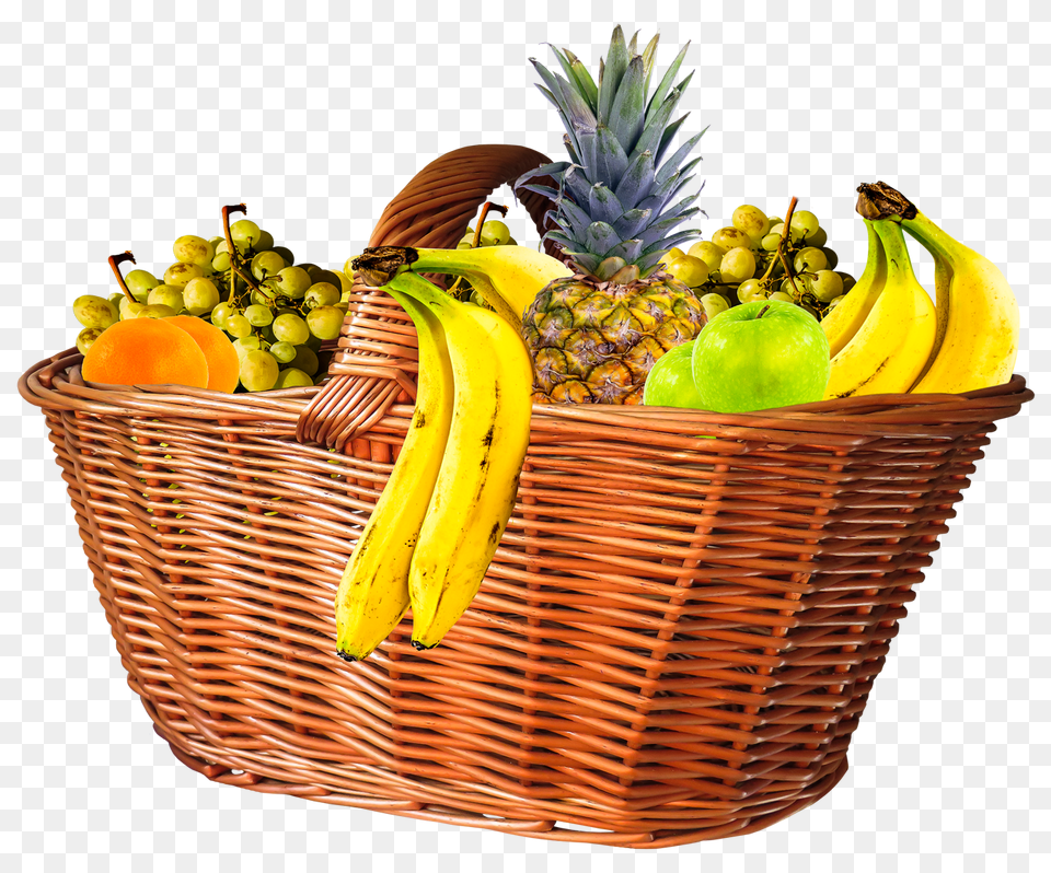 Pngpix Com Fruit Basket Transparent Image, Food, Plant, Produce, Banana Free Png