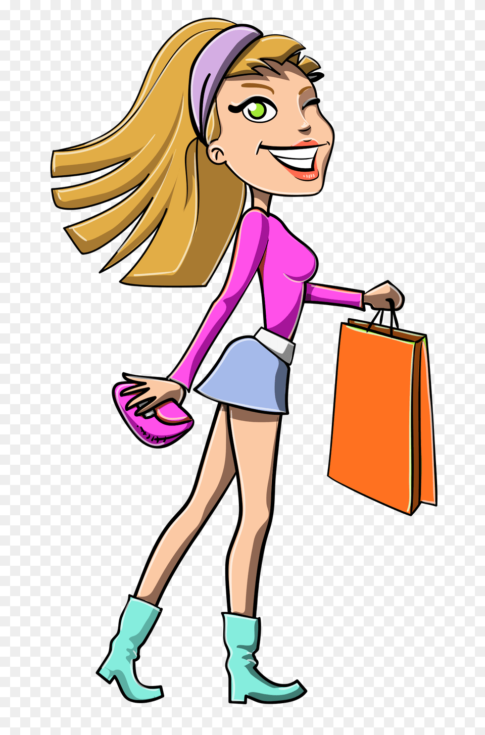 Pngpix Com Girl Shopping Vector Transparent Image, Person, Female, Woman, Bag Free Png Download