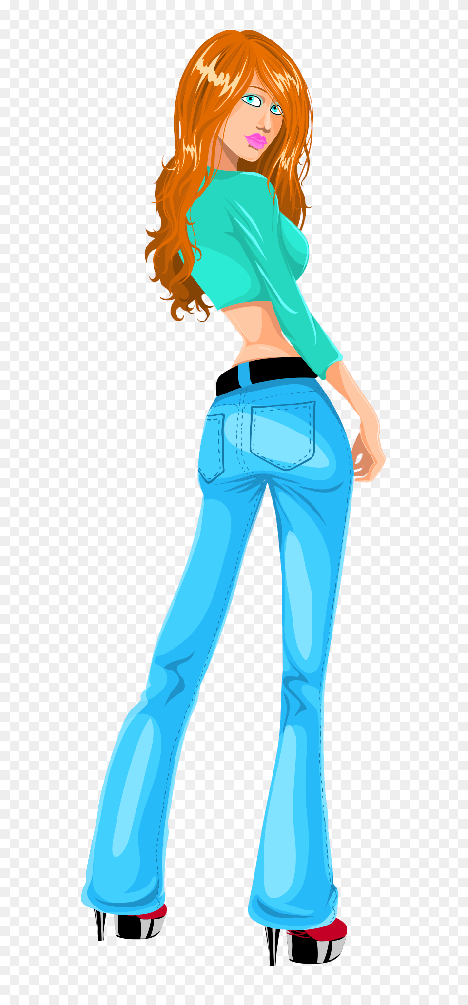 Pngpix Com Girl Standing Vector Transparent Clothing, Pants, Jeans, Teen Png Image