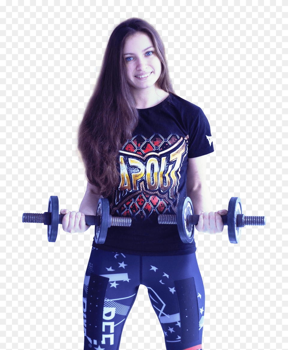 Pngpix Com Happy Fitness Woman Lifting Dumbbells T-shirt, Clothing, Adult, Person Png Image