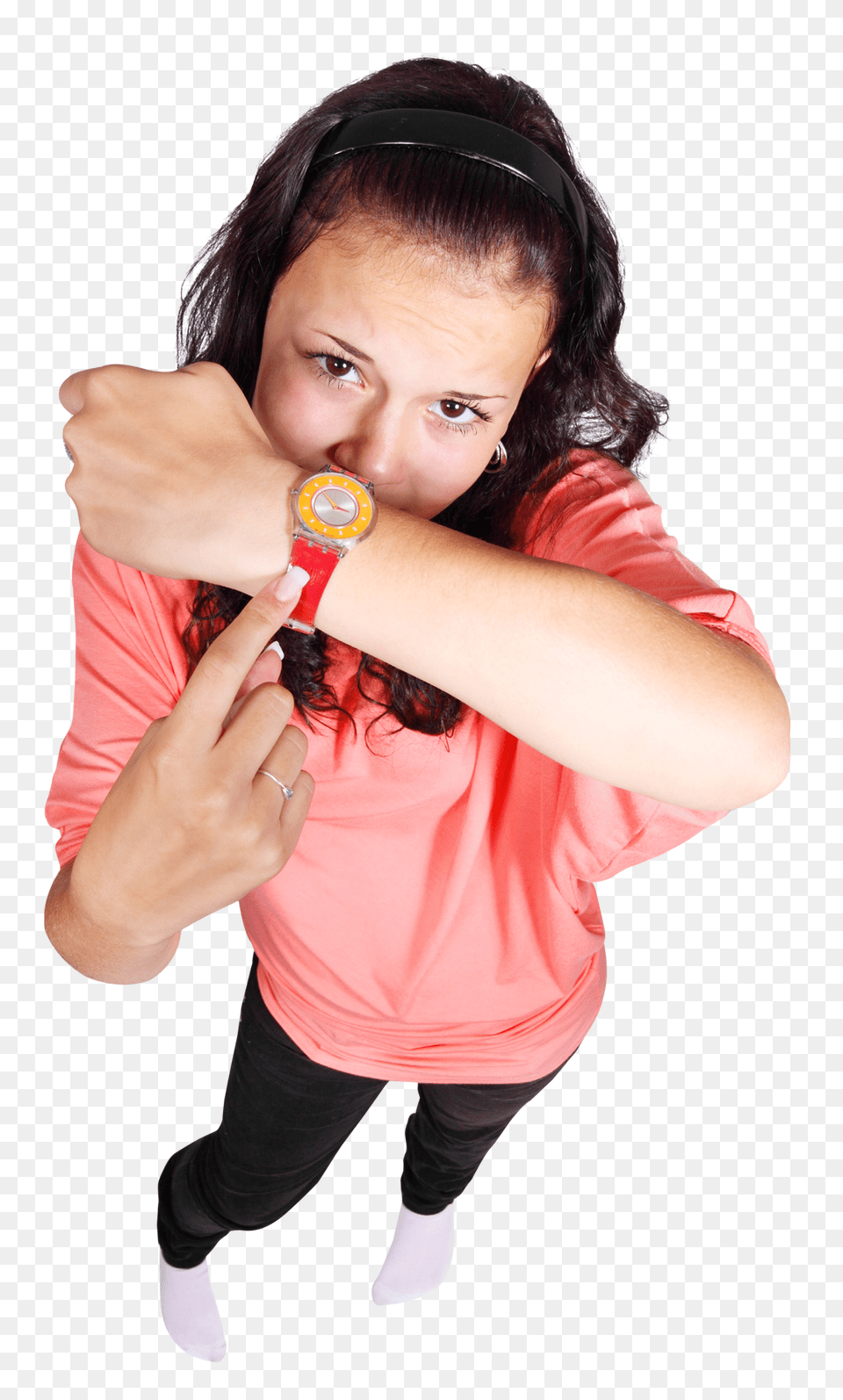 Pngpix Com Happy Young Girl Pointing Finger, Body Part, Portrait, Photography, Person Png Image
