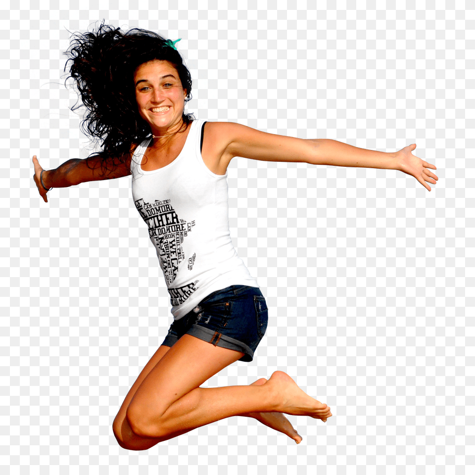 Pngpix Com Happy Young Woman Jumping In The Sky Image, Finger, Body Part, Person, Dancing Free Transparent Png