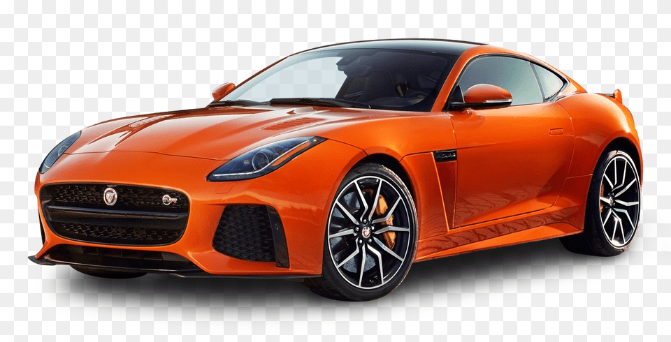 Pngpix Com Orange Jaguar F Type Svr Coupe Car Image, Alloy Wheel, Vehicle, Transportation, Tire Free Png