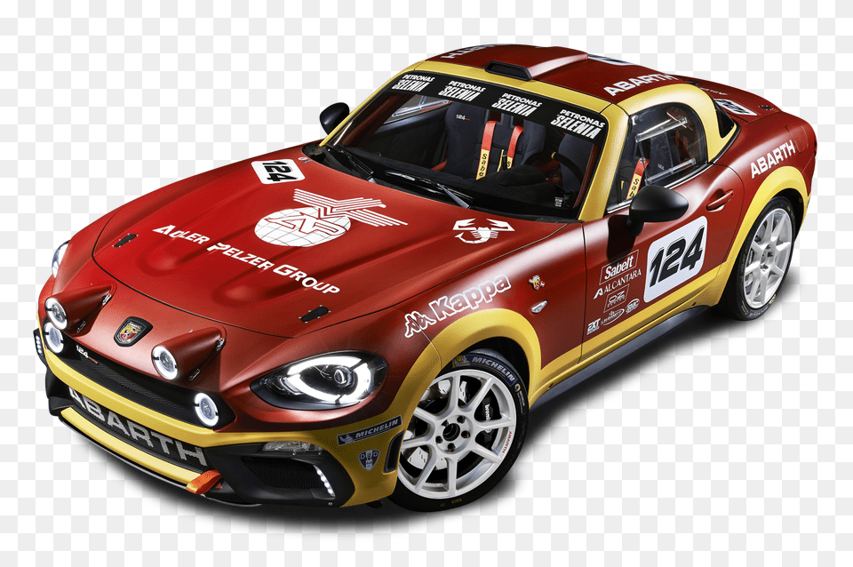 Pngpix Com Red Fiat 124 Spider Abarth Rally Car Image, Vehicle, Transportation, Wheel, Machine Png