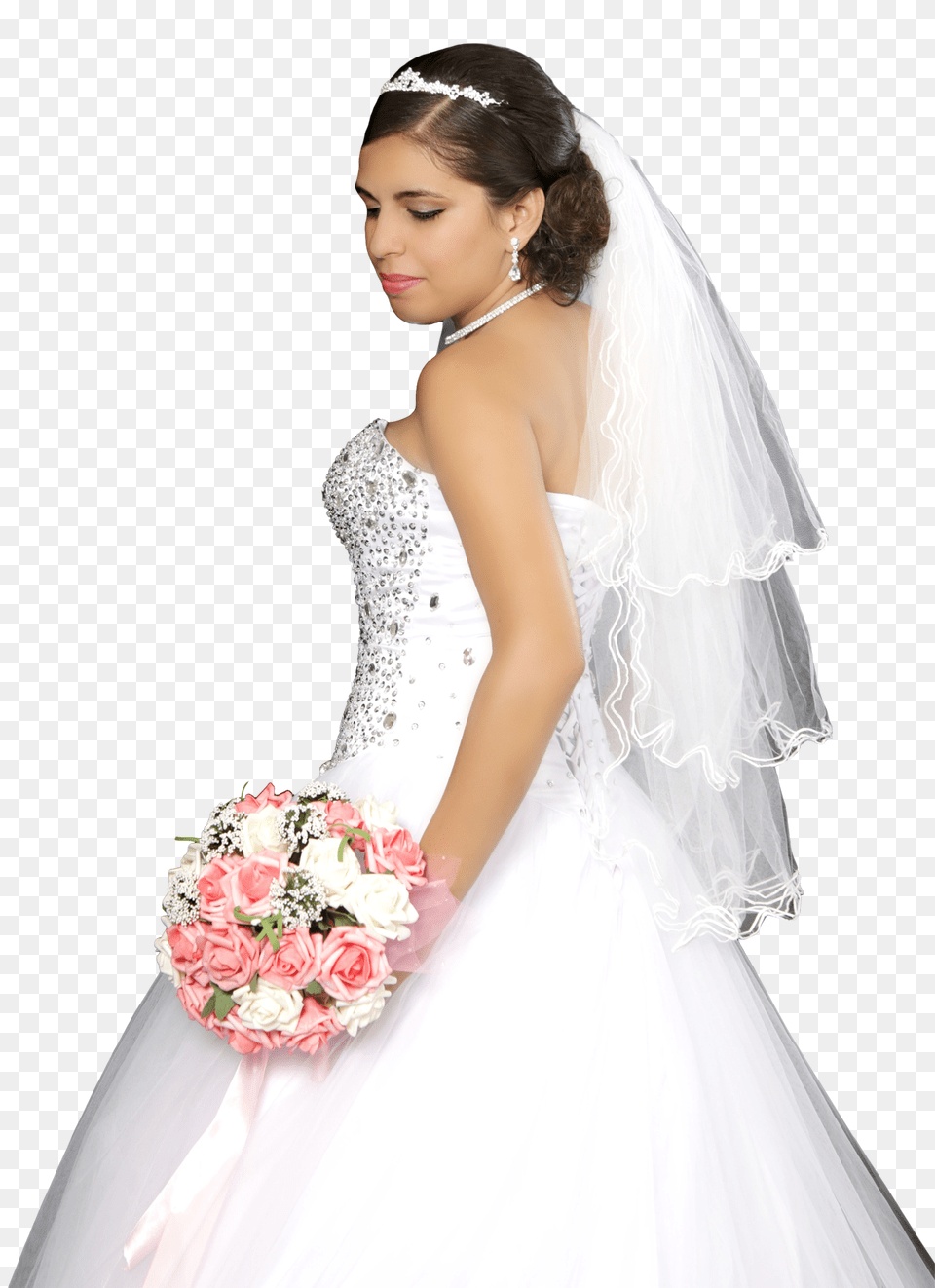 Pngpix Com Wedding Girl Transparent, Flower Bouquet, Formal Wear, Plant, Flower Arrangement Free Png