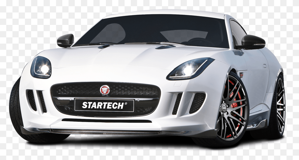 Pngpix Com White Startech Jaguar F Type Coupe Sports Car Vehicle, Transportation, License Plate, Alloy Wheel Png Image