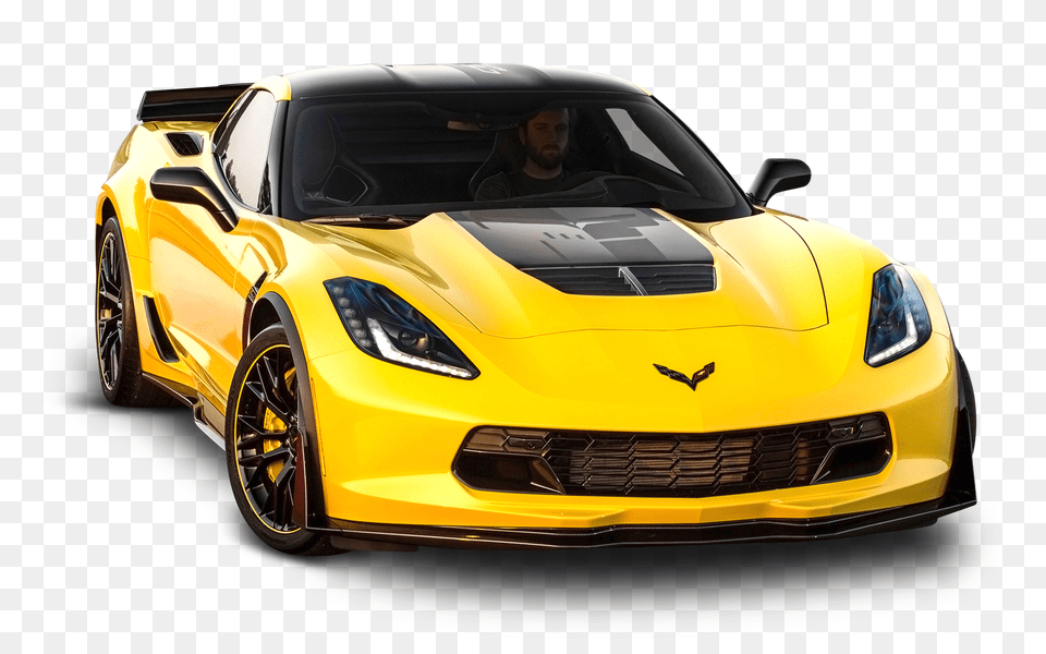 Pngpix Com Yellow Chevrolet Corvette Z06 C7 Car Image, Wheel, Sports Car, Tire, Machine Free Transparent Png